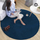 Tapet rrumbullak Rabbit Strado, 100x100 cm, imitim leshi lepuri, blu Royal Navy