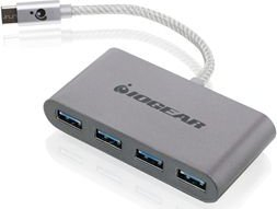 Hub USB IOGEAR GUH3C14, USB C në 4x USB A, 5 Gbps, gri