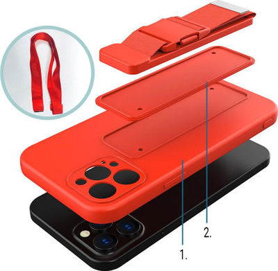 Futrollë telefoni Hurtel Rope Case, për iPhone 12 mini, me varëse, blu e çelët