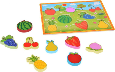 Puzzle druri edukative Jokomisiada MATCH THE FRUITS, 8 copë, shumëngjyrëshe