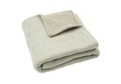 Plaf per bebe 75x100cm Grain Knit- Olive Green/Velvet