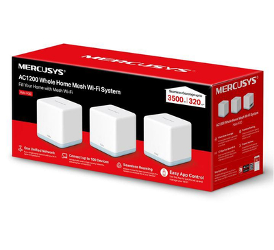 Sistem Mesh Wi-Fi Mercusys Halo S12, AC1300, set 3 pjesë, i bardhë