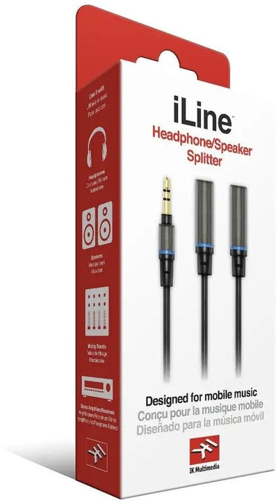 Стерео разделителен кабел IK Multimedia iLine, 3.5 mm, 30 cm, црн