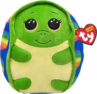 Lodër pelushi Ty Squishy Beanies Turtle, 10", breshkë me shumë ngjyra