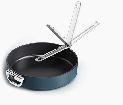 Tiganja Joseph Joseph Space 12", qeramike non stick, me dorezë që paloset, blu