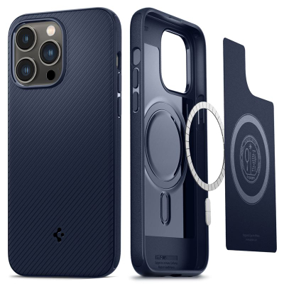 Mbështjellës për iPhone 14 Pro Max Spigen Mag Armor MagSafe, i kaltër