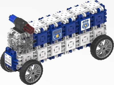 Set ndërtimi Clicformers Police Set, 72 copë, 7 në 1, blu e bardhë