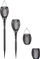 Lampë kopshti me diell Torch Flames 4‑në‑1, LED, 65 cm, e zezë