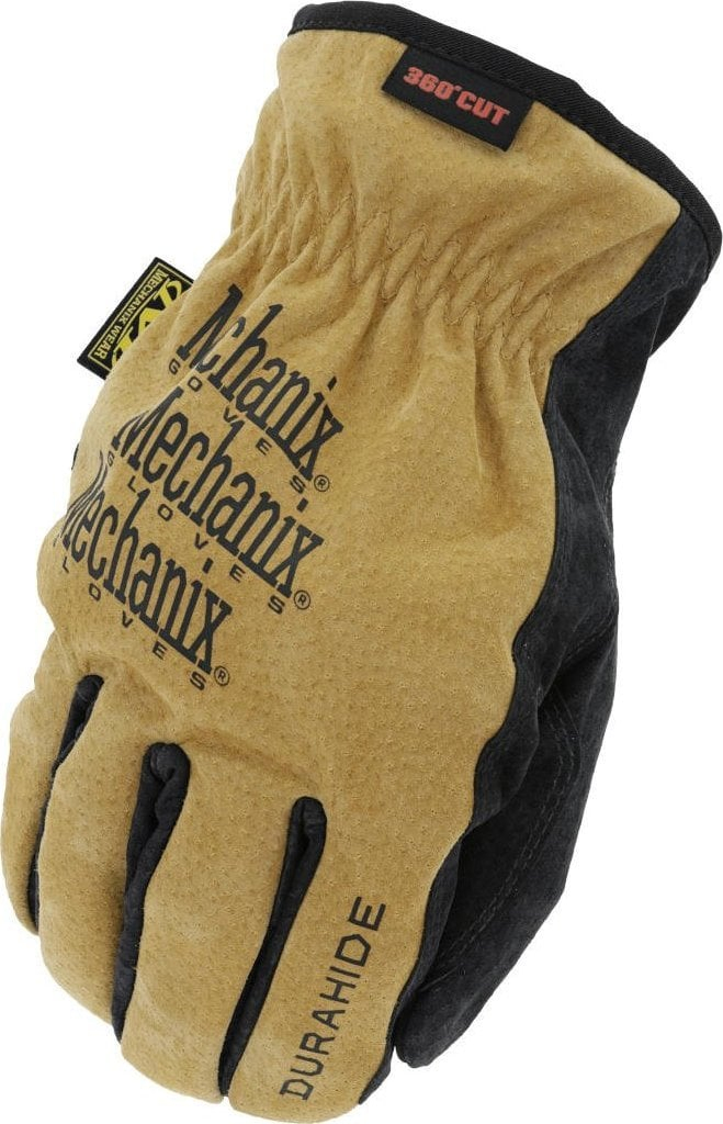 Dorëza pune Mechanix Wear DuraHide Driver E6 360, mbrojtje nga prerjet, e zezë bezhë
