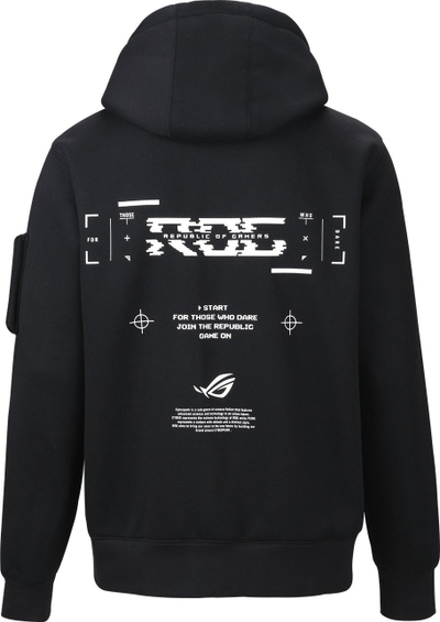 Jelek me kapuç ASUS ROG Pixel Game CJ2001, me zinxhir komplet, madhësia 2XL, i zi