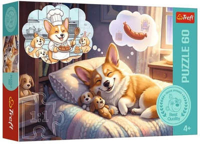 Puzzle Trefl Corgi in Dreamland, 60 copa, për kalamaj 4+