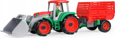 Lodër traktor Lena Truxx 04428 04462 me rimorkio, plastikë e fortë, shumëngjyrëshe