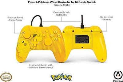 Kontroller PowerA Charmander Great Fire, me kabllo, i verdhë