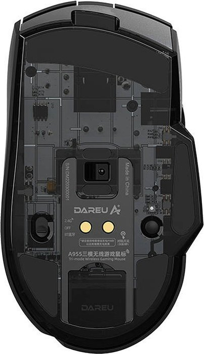 Безжичен гејминг глушец Dareu A955, 12000 DPI, RGB, црн