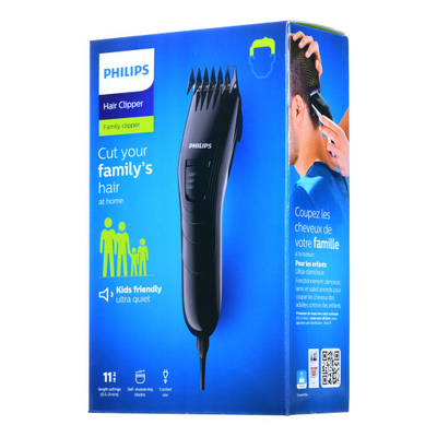 Makineri për qethje Philips Family Hair Clipper QC5115/15, teh 4.1 cm, gjatësi prerjeje 3 mm deri 2.1 cm, e zezë e bardhë