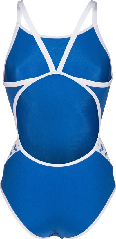 Едноделен костим за капење за жени Arena Icons Super Fly Solid, MaxLife Eco, UV 50+, сина и бела