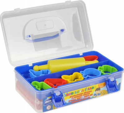 Set plasteline MFP Modelling Clay Set, 7 ngjyra, 7 forma prerëse me okllai, shumëngjyrësh