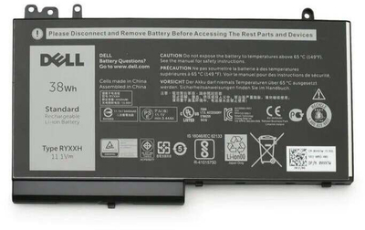 Bateri laptopi Dell RYXXH, 38Wh, 3 qeliza Li Ion, e zezë
