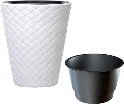 Vazo plastike Conforama Matuba Pot, 14L, me depozitë uji, e bardhë