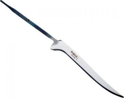 Teh thike Helle Steinbit, çelik inox Sandvik 12C27, Trailing Point, argjend