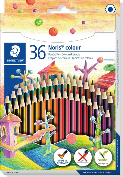 Set lapsash ngjyrues Staedtler Noris Colour 185, 36 copë, shumëngjyrësh
