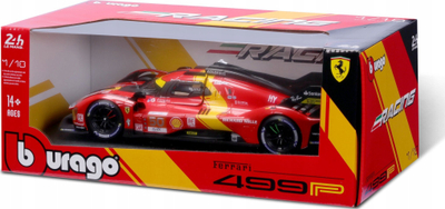 Model makine Bburago Ferrari 499P, shkallë 1/18, Le Mans 2023, e kuqe
