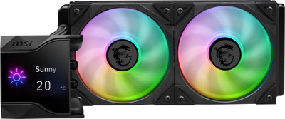 Ftohës me ujë MSI MPG CoreLiquid D240, 2500rpm, 39.9 dBa, 77CFM, ARGB, 240mm, i zi