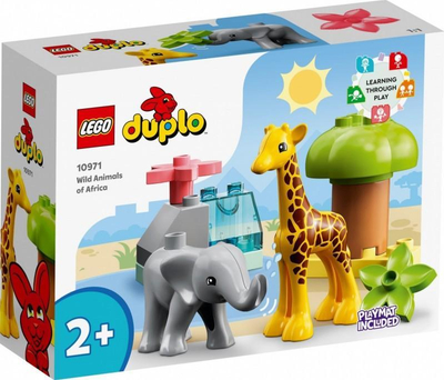 Set lodrash LEGO DUPLO 10971 Kafshët e Egra të Afrikës, për kalamaj 2+, me tapet loje