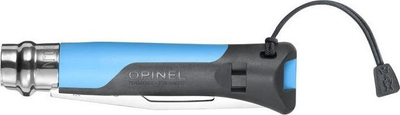 Thikë xhepi Opinel No. 08 Outdoor, teh palosës, dorezë ergonomike, blu