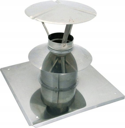 Kapë oxhaku SpiroFlex TURBO VENT 60/100, me pjatë çatie, çelik inox