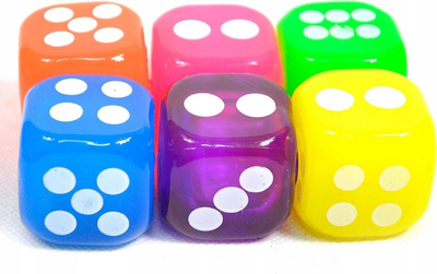 Set zare plastike Adar Cube Ball, 4 cm, me drita, shumëngjyrëshe
