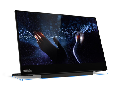 Monitor portativ Lenovo ThinkVision M14t, 14", Full HD, IPS, me prekje, i zi