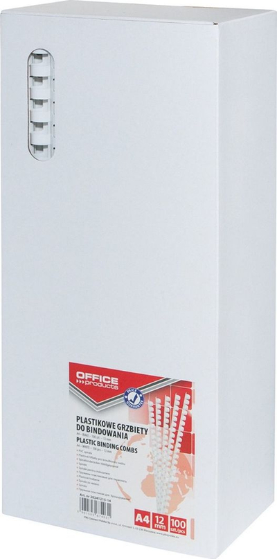 Office Products Корици за Врзување, A4, 12 mm, Бела