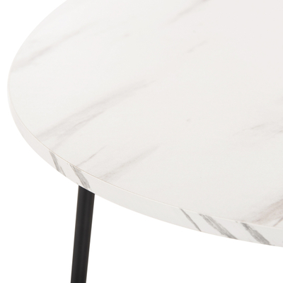 Set tavolina për kafe 2-pjesësh Cupper Φ55x45Hcm (HM9878.12), bardhë/ zezë