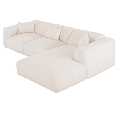 Kënd divan Bricken HM3275.02R, 3 ulëse, 282x160 cm, i bardhë