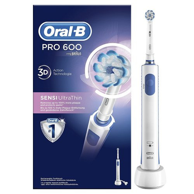 Furçë rrotulluese Oral-B Pro 600 Sensitive, e bardhë