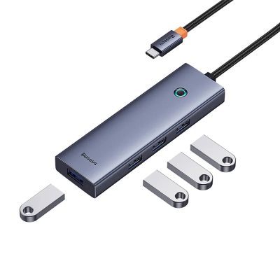 Hub USB C Baseus 11 në 1, 4K, PD 100W, gri metalik