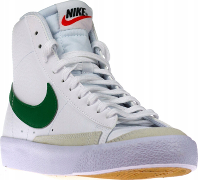 Atlete Nike Blazer Mid 77 GS Jr DA4086-115, lartësi e mesme, për kalamoj, të bardha me jeshile
