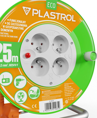 Kabllo zgjatuese Plastrol, 4 priza, 25m 
