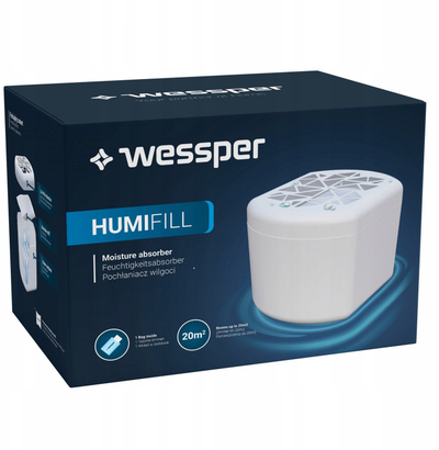Апсорбер на влага Wessper Humifill, сет 2x уреди, 2x полнење 250 g, бел
