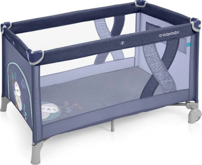 Krevat loje Espiro Simple 03, 120x60 cm, portativ, blu