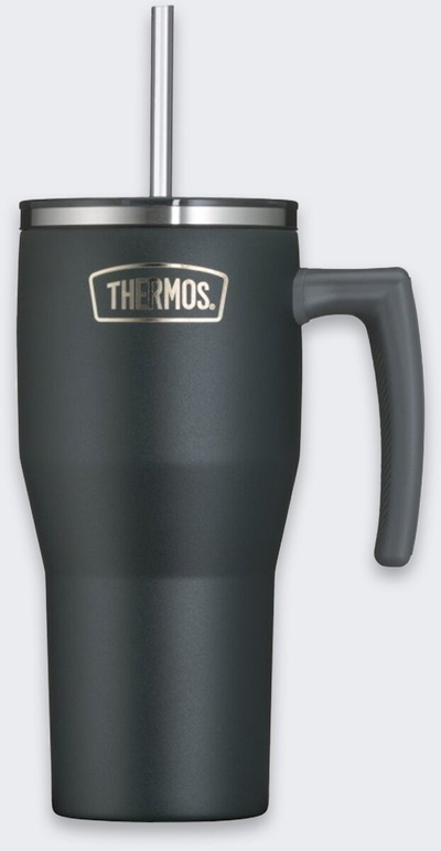 Kubek termik Aptel Thermos Refreshing 085 M, çelik inoksi, me pipë, gri e errët
