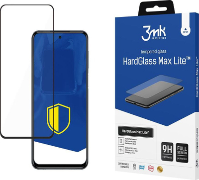 Xham mbrojtës 3mk HardGlass Max Lite për Xiaomi Redmi Note 9 Pro Max, 0.3mm, transparencë e lartë, i zi