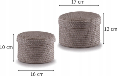 Set shporta plastike Zeller, 2 copë, gri