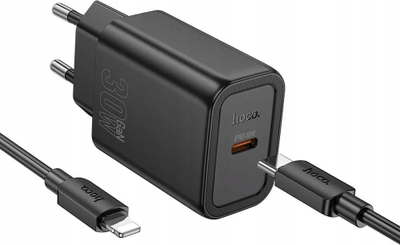 Karikues muri Hoco N62, 30W PD QC, me kabllo USB C në Lightning, i bardhë