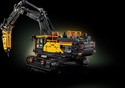 Lodër model ekskavatori Volvo EC500 Hybrid, dekor ndërtimi, shumëngjyrësh