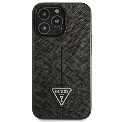 Mbulesë telefoni Guess Saffiano Triangle Logo, iPhone 14 Pro Max 6.7", hardcase, e zezë