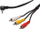 Kabllo audio PremiumCord kjack4cin, Jack 3.5mm në 3x RCA, 1.5m, e zezë