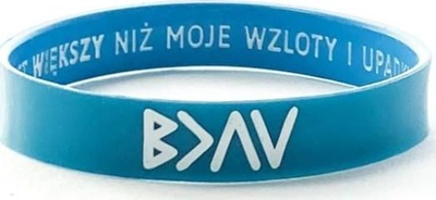 Byzylyk silikoni “God Is Greater” për të rritur, 1.2 cm, ngjyrë turquoise