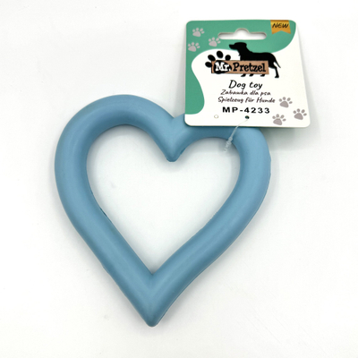 Lodër gome për kafshim Mr. Pretzel Heart, për qen, e kuqe